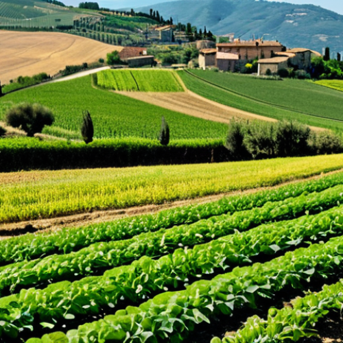 Home 19 Rotational Farming in the Italian Countryside**
"A vibrant, sun-drenched field in Tuscany, Italy, showcasing crop rotation with alternating rows of legumes (like lentils or fava beans) and grains. Rolling hills and a traditional stone farmhouse in the background. The farmer, fully clothed in appropriate attire, is inspecting the crops. Perfect anatomy, correct proportions, natural pose. Safe for work, appropriate content, fully clothed, professional, family-friendly, high quality, detailed, realistic."
**